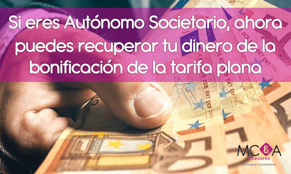 Si eres autónomo societario ahora puedes recuperar tu dinero de la bonificación de la tarifa plana